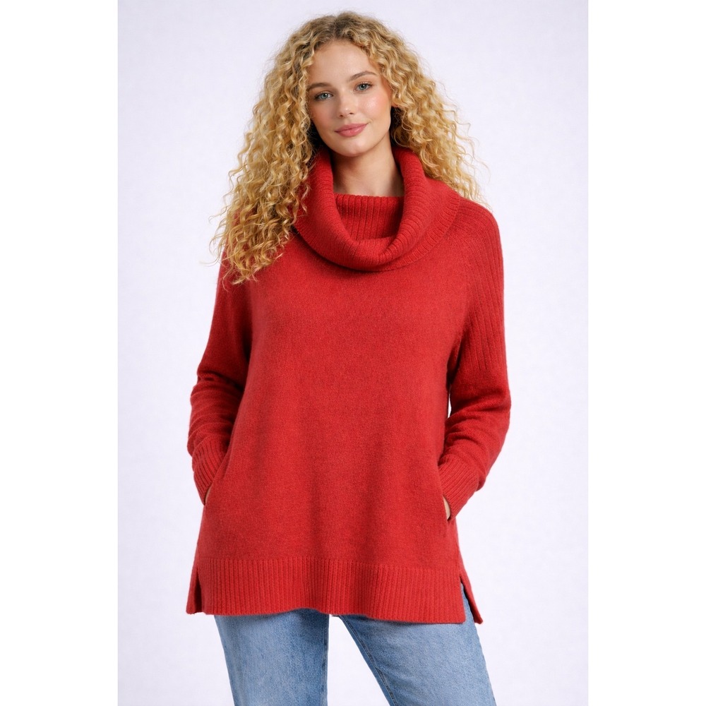 Anthropologie Orange Oversized Knit Sweater Size MEDIUM